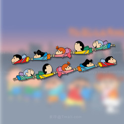 Car Stickers with Personalized and Creative Crayon Shin-Chan Anime Cartoon Images, Long Strip Scratch Cover Decorative Stickers