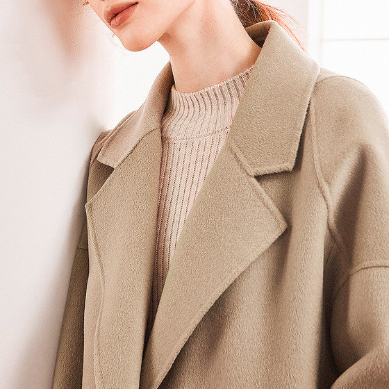 
Double-sided woolen coat women's mid-length new high-end woolen woolen autumn and winter woolen coat for small people