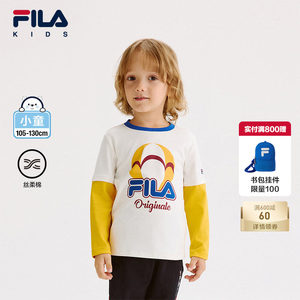 FILA children's clothing children's long-sleeved T-shirt 2025 autumn and winter new style boys pullover casual comfortable top trendy