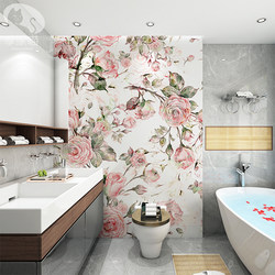 French-Style Bathroom Tiles, Plant and Flower Bathroom Wall Tiles, Toilet Kitchen Tiles, Restaurant Art Tiles, Rose Tiles
