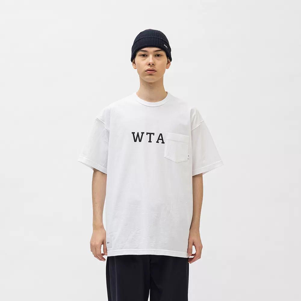 现货WTAPS DESIGN 01/SS/CTPL.COLLEGE宽松口袋印花短袖T恤23SS-Taobao