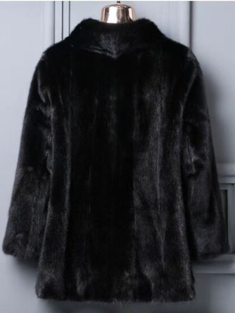 Mom fur coat Korean casual mink fur top thickened warm slim fit large size mink coat