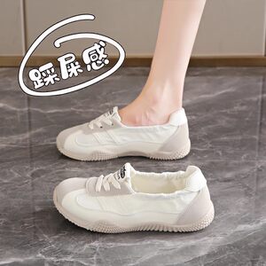 
Women's shoes, light mouth canvas shoes for women 2025 spring and summer new one-legged maternity shoes lightweight non-slip sports shoes for women size 34