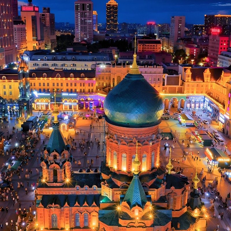 冬季东北哈尔滨长春吉林6天5晚小团 滑雪温泉雾凇航拍长白山延吉