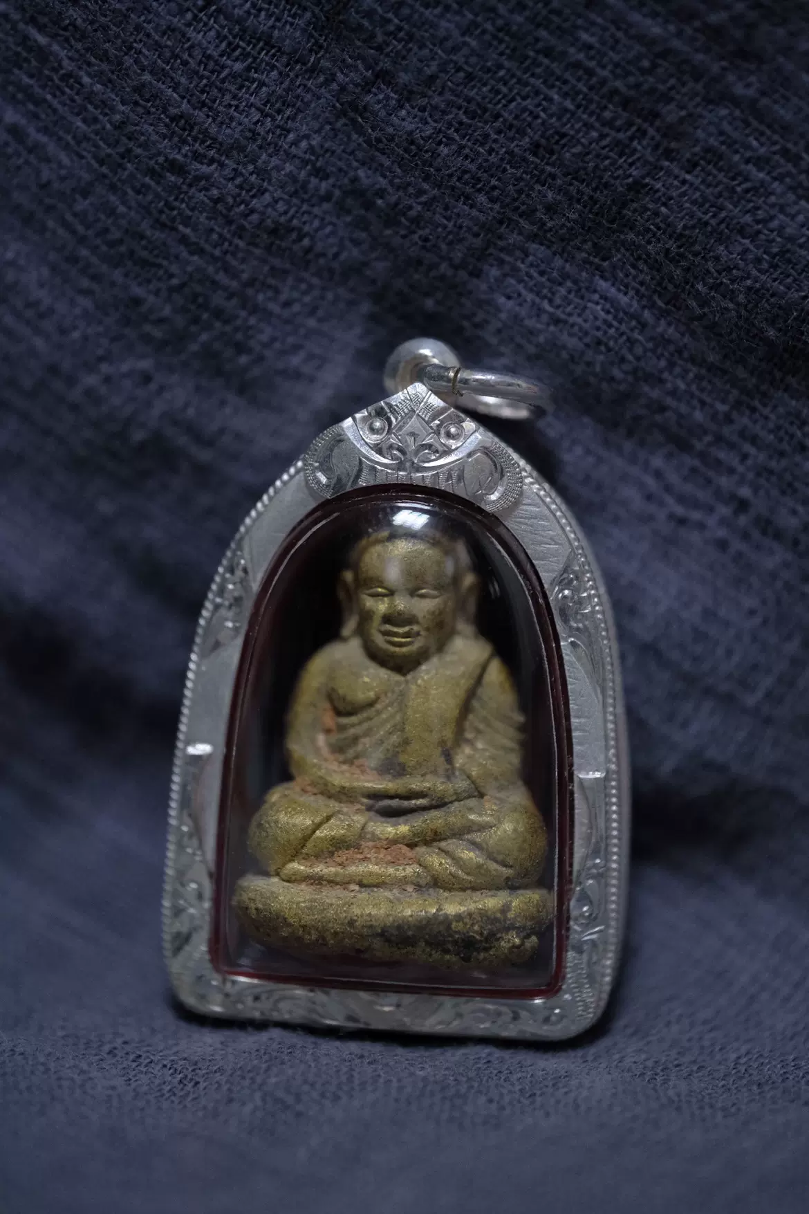 2553 龙婆银财佛圆底不倒翁立尊黄铜版纯银防水外壳