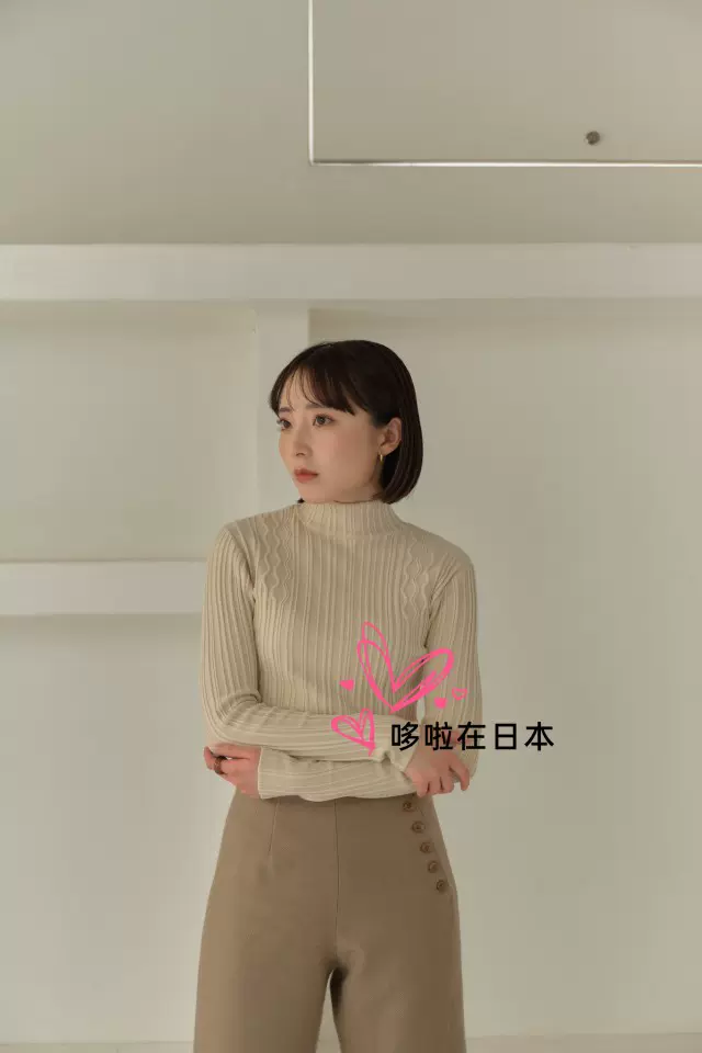 日本代购拼邮包税eaphi套头针织上衣random line design knit-Taobao