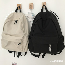 Korean ins Style Large-Capacity Korean Version Simple and Versatile Unprinted Backpack for College Students Japanese Harajuku Backpack