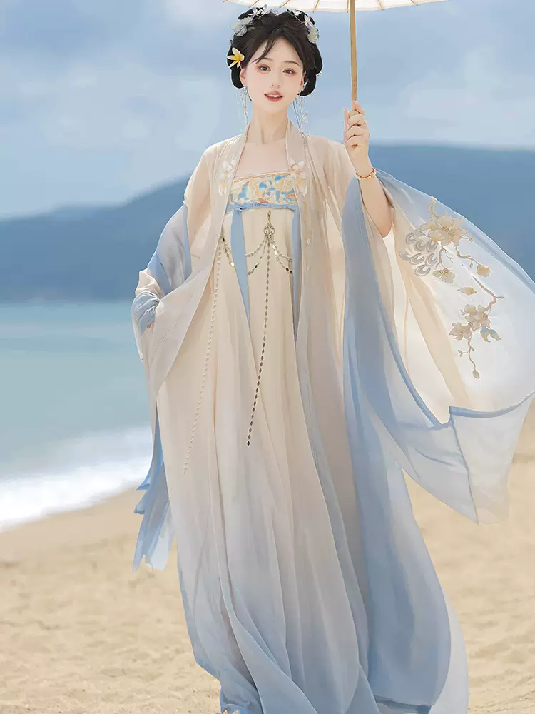 凌兮阁原创【不知春】唐制诃子裙汉服女重工刺绣大 