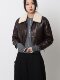 European retro launch cotton pyramid water mink wool leather jacket 2024 Winter short white goose velvet down jacket female

