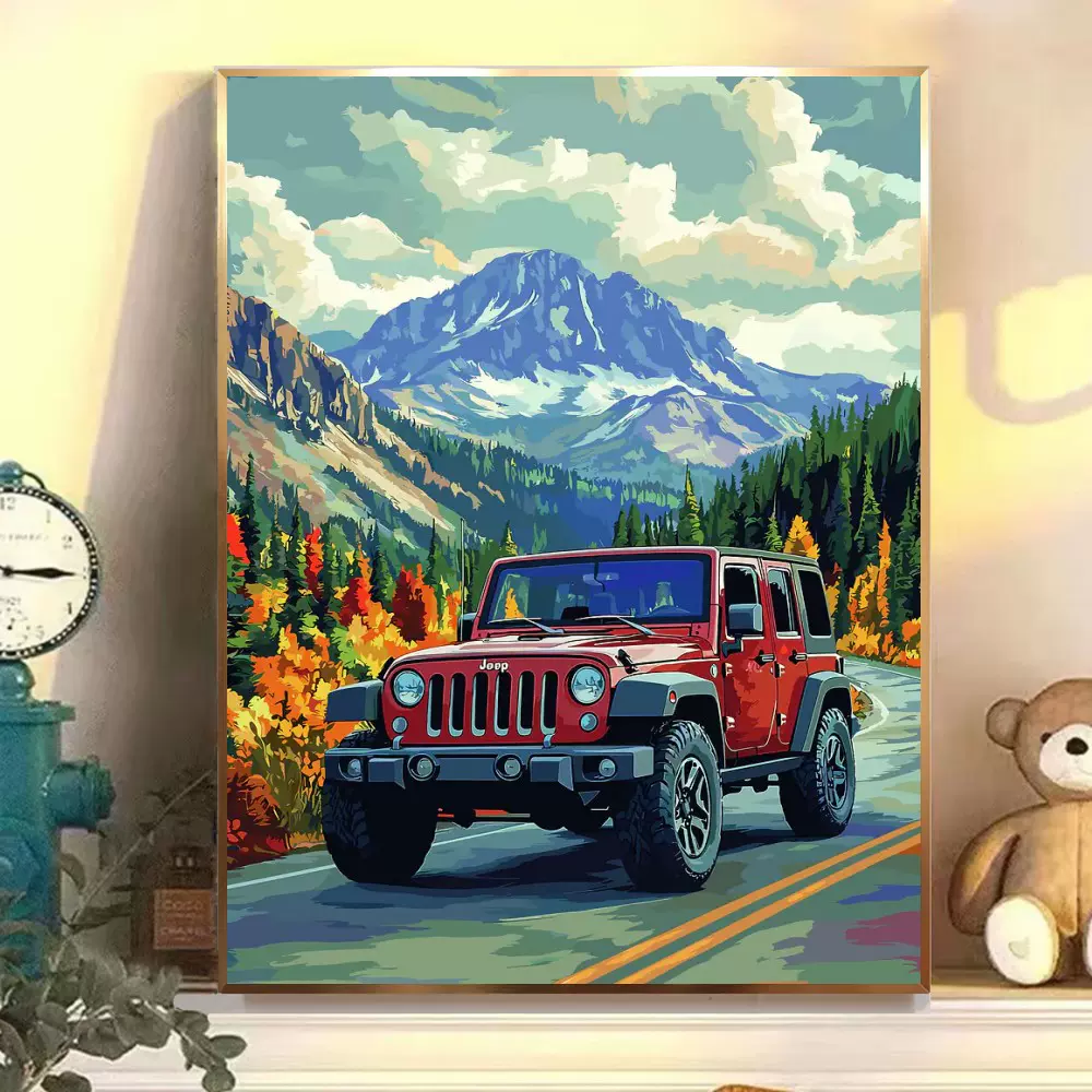 烟花绚烂数字油画手绘画画diy填充色油彩画解闷减压手工添色画