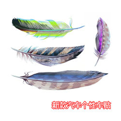 New arrival car DIY Stylish feather sticker creative 3D scratch decoration car sticker cover Waterproof sticker painting cover