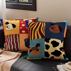 Dopamine Cartoon Pillowcase Sofa Living Room Cushion Office Lumbar Pillow Backrest Cushion Headboard Bay Window Lumbar Support