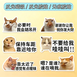New Meme Cat Funny Text Car Sticker Emoji Creative Magnetic Decoration Waterproof Car Window Glass Sticker