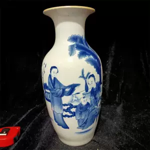人気沸騰ブラドン 中国清時代 青花六角大花瓶 チコヒ 東さ5-0510 