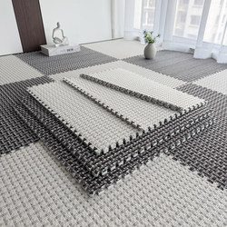 Checkered Cotton and Linen Patchwork Floor Mat Carpet for Bedroom, Living Room, Room, Bedside Rug, Large Area Full Coverage 60*60cm