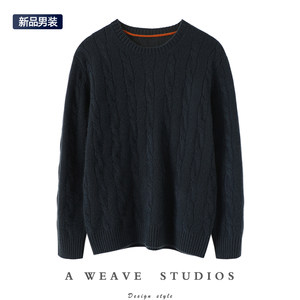 
Exquisite Thought ~ Thickened Round Neck Cashmere Sweater Men's Pure Cashmere Sweater Knitted Bottoming Sweater Loose Autumn and Winter New Style