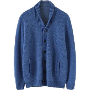 
Surprised! Heavyweight thickened men's cashmere cardigan lapel pure cashmere sweater knitted cardigan jacket loose