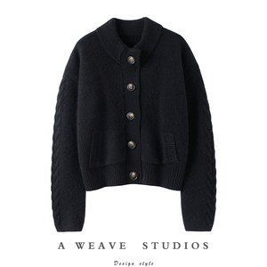 
Behave calmly! Heavyweight thickened 100% pure cashmere cardigan for women pure cashmere sweater knitted cardigan jacket