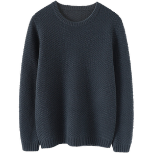 Upper body temperament ~ Thickened men's 100% pure cashmere sweater round neck pure cashmere sweater knitted sweater loose and casual