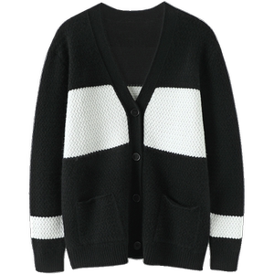 
Very energetic! Men's thickened V-neck cashmere cardigan pure cashmere sweater knitted cardigan jacket loose and casual