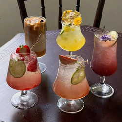 ins Trendy Juice Cup Glass Cup Milk Tea Cup Drink Cup Beverage Cup Cocktail Cup Fruit Tea Cup