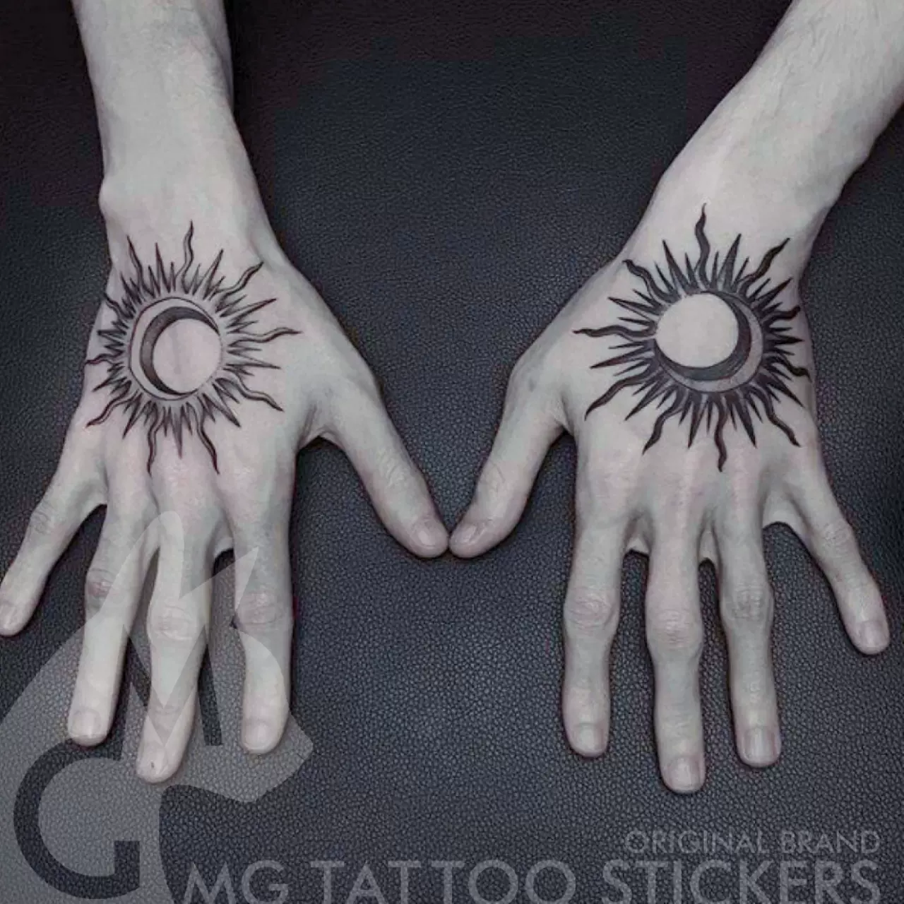 mg tattoo 欧美太阳环 手臂手背肩花图案个性纹身贴纸男女