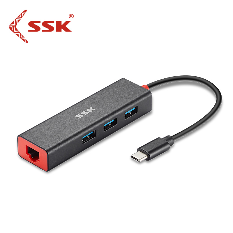 SSK BIAOWANG  TYPE-C - ⰡƮ 100M ̴ Ʈ + 3Ʈ USB3.0 4-IN-1 ŷ ̼ ø-