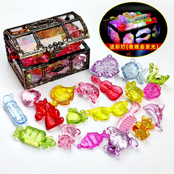 
Children's gem toys diamond girl toys 4-6 years old princess plastic acrylic toy gem crystal treasure box