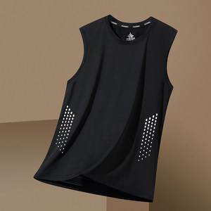 Ice-sensing sports vest men's 2025 new basketball uniform ice silk breathable quick-drying top fitness sleeveless national trend T-shirt
