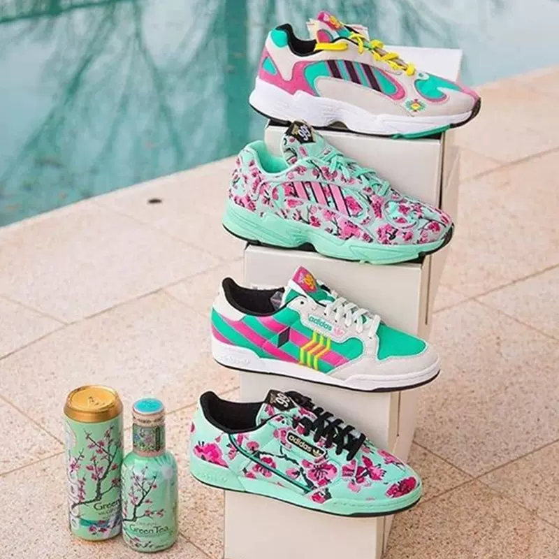 代购正品阿迪adidas AriZona Iced Tea联名绿茶柠檬茶男女跑步鞋-Taobao