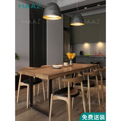 Nordic cafe Western dining table home solid wood large dining table log retro rectangular one table six eight chair combination