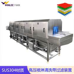 The fully automatic turnover basket cleaning machine can be equipped with alkaline water basket washing equipment and multi-stage cleaning with drying and box washing machines.