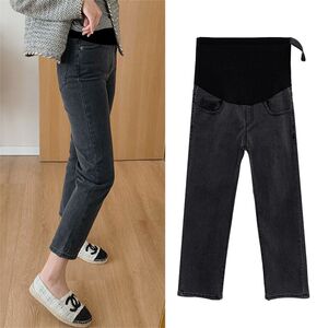 
Maternity pants spring and summer outer wear straight jeans small people summer wear 2025 new bottoming cigarette pants thin section