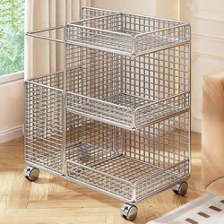 Yoga Mat Storage Basket with Wheels, Movable Fitness Equipment Display Rack, Large-Capacity Sports Equipment Storage Rack