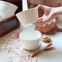 White Porcelain Rice Bowl for Home Use, 2025 New Model, High-End Ceramic Underglaze Color Bowl, Personal Use, Beautiful Eating Bowl