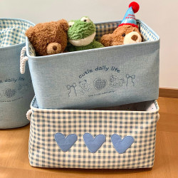 Cute Fabric Storage Basket for Home Use, Large Capacity Laundry Basket, Dirty Clothes Storage Bin, Toy and Snack Storage Basket for Dormitory