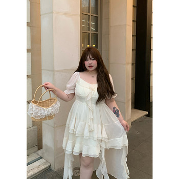 Short front and long back tea skirt fairy skirt French dress