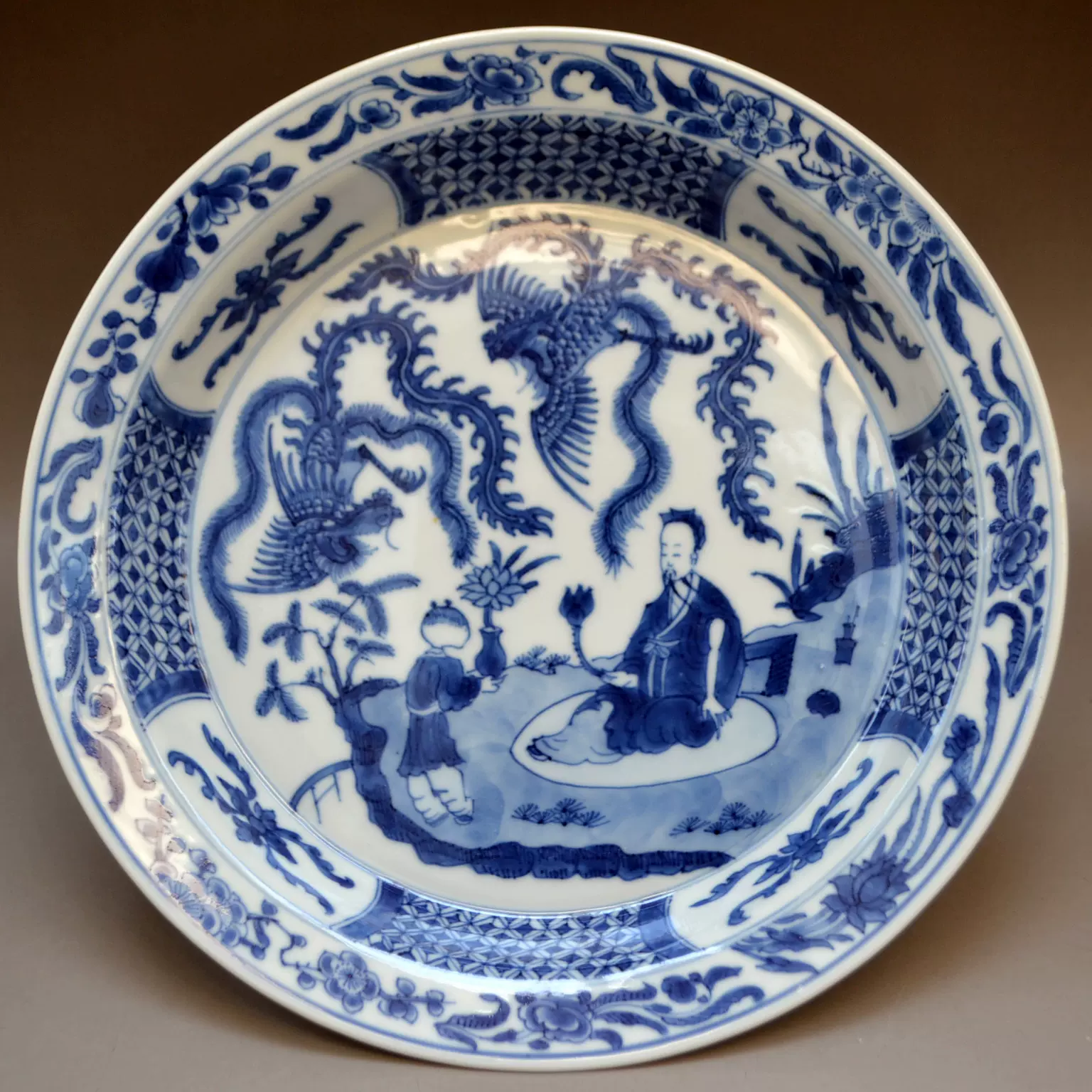 旧家蔵出 清国時代 大型 康熙青花瓷 逸品 陶器 置物 2025年最新】大清