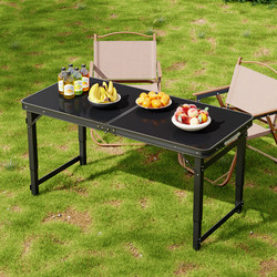 Folding Table, Outdoor Folding Table, Adjustable Height, Portable Camping Table, Night Market Stall Picnic Table, Folding Table