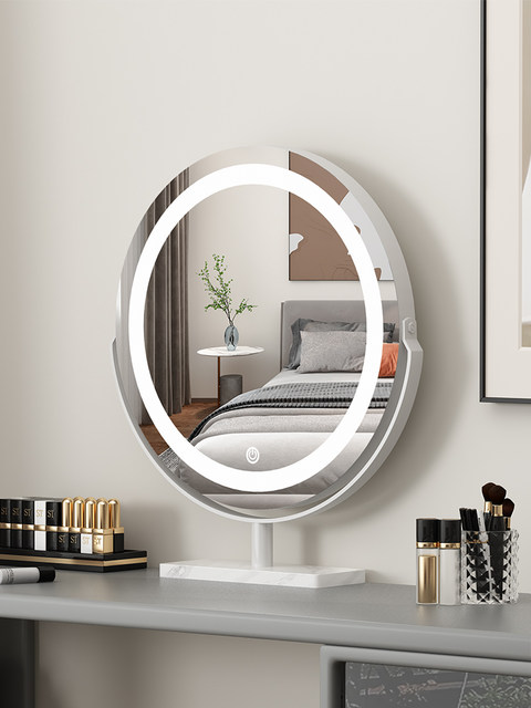 Makeup mirror desktop with light dressing mirror net red light luxury ...