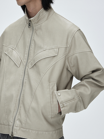 Catsstac Men's PU Leather Jacket - Spring 2024