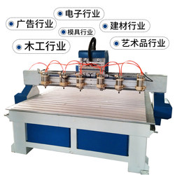 One-To-Six Multi-Head Cnc Woodworking Engraving Machine Fully Automatic Solid Wood Furniture Plaque Relief Stereo Cnc Fine Engraving Machine