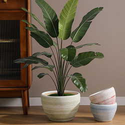 New Breathable Coarse-Glazed Ceramic Flower Pot with Large Diameter, Nordic Style, Suitable for Indoor and Outdoor Use, for Succulents, Green Plants, and Hanging Plants, High Aesthetic Value