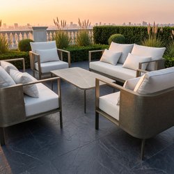 Outdoor Sofa Stainless Steel Courtyard Villa Outdoor Open-Air Garden Leisure Aluminum Alloy Sofa Set Hotel Design