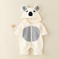 Baby Jumpsuit Spring and Autumn Pure Cotton Newborn Long-Sleeved Male and Female Baby Outing Super Cute Cartoon Autumn Outfit Set Clothes