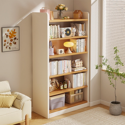 Solid Wood Bookcase for Home Use, Student Bookshelf, Floor-Standing Storage Rack, Living Room Storage Cabinet, Integrated Wall-Mounted Storage Cabinet, Standing Cabinet