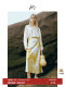 HS ink dyed satin printed skirt 2024 summer women's high-end and mature style yellow split waist skirt