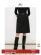 HS retro versatile straight pencil skirt 2024 winter new product women's high-end slit skirt suit skirt
