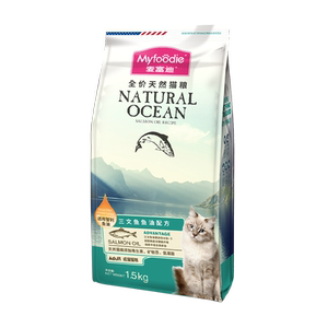 
McFoodie cat food 1.5kg salmon fish oil krill general full price cat staple natural food for adult and young cats 10kg