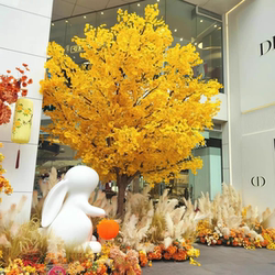 Large Artificial Ginkgo Tree, Golden Yellow Wishing Tree, Autumn Landscape Decoration Tree, Stage Shooting Decoration Project Fake Tree